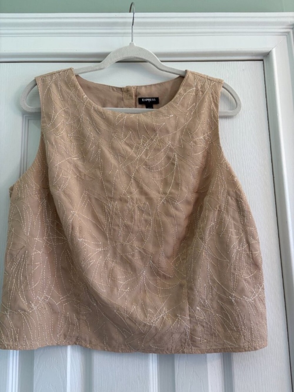 Express Beaded Beige Sleeveless Camisole